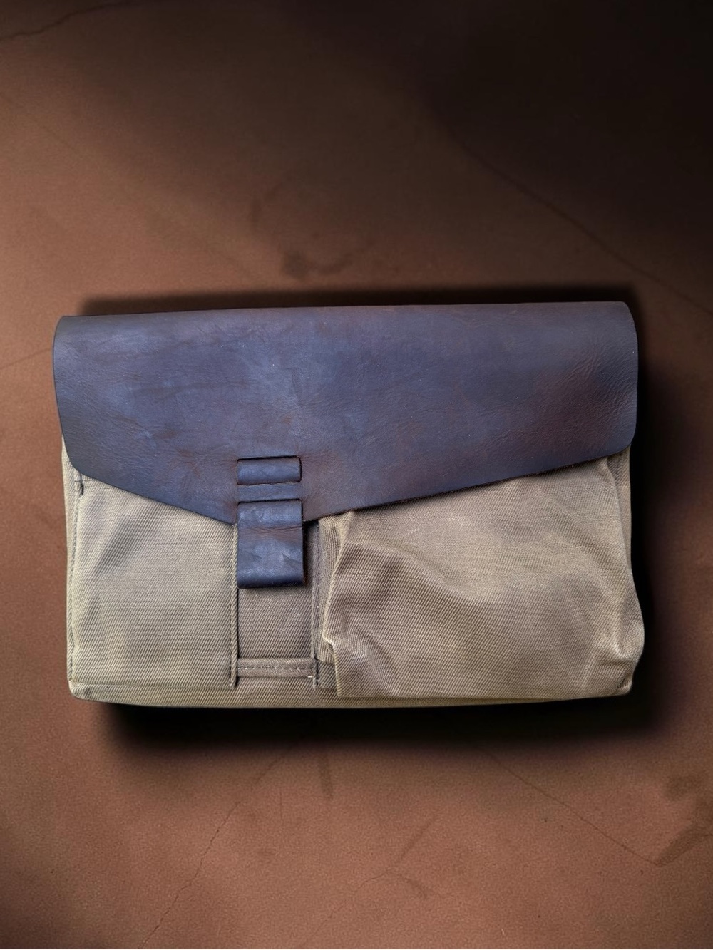 WaterField Vintage Waxed Canvas Leather Messenger Bag Made in San Francisco
